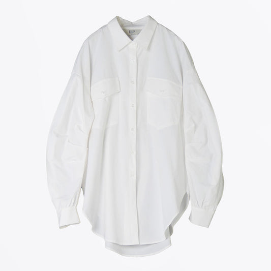 Back Gathered Shirt - White
