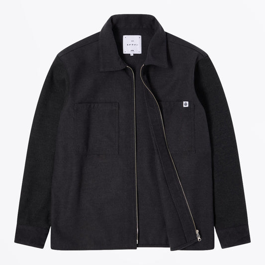 Snug Long Sleeve Overshirt - Dark Grey Marl