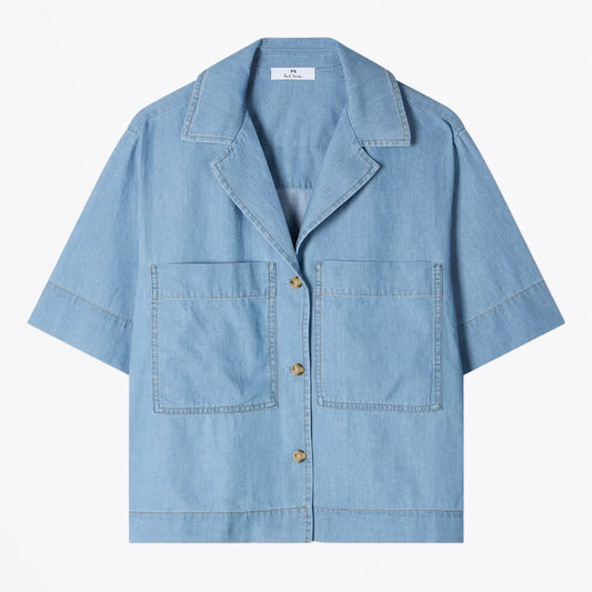 Chambray Short Sleeve Shirt - Blue