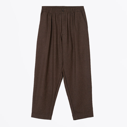 Recycled IT Tweed Pleated Track Pant - Brown