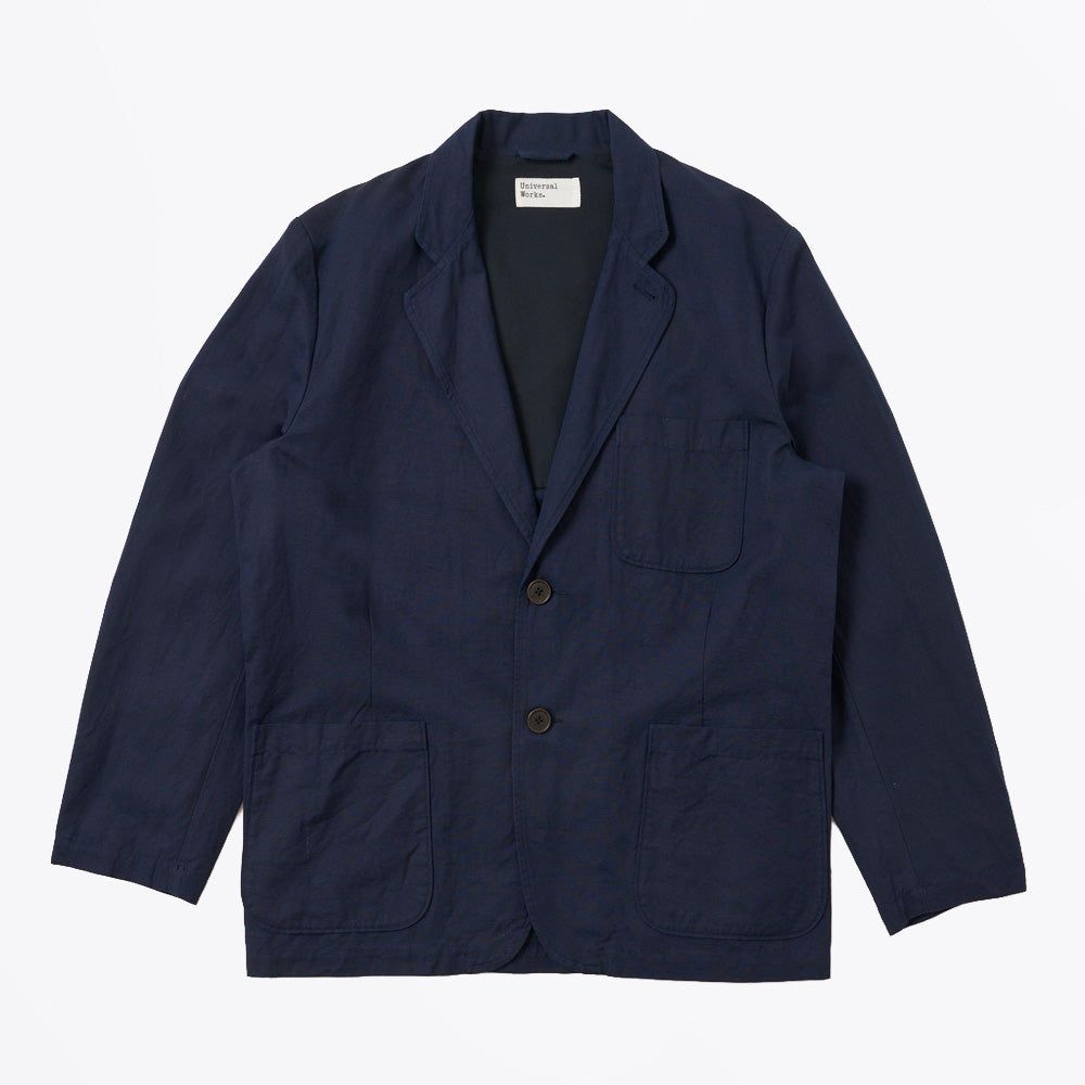 Universal Linen Slub Weave Two Button Jacket - Navy