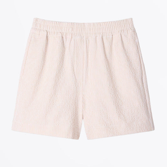 Seersucker Stripe Shorts - White