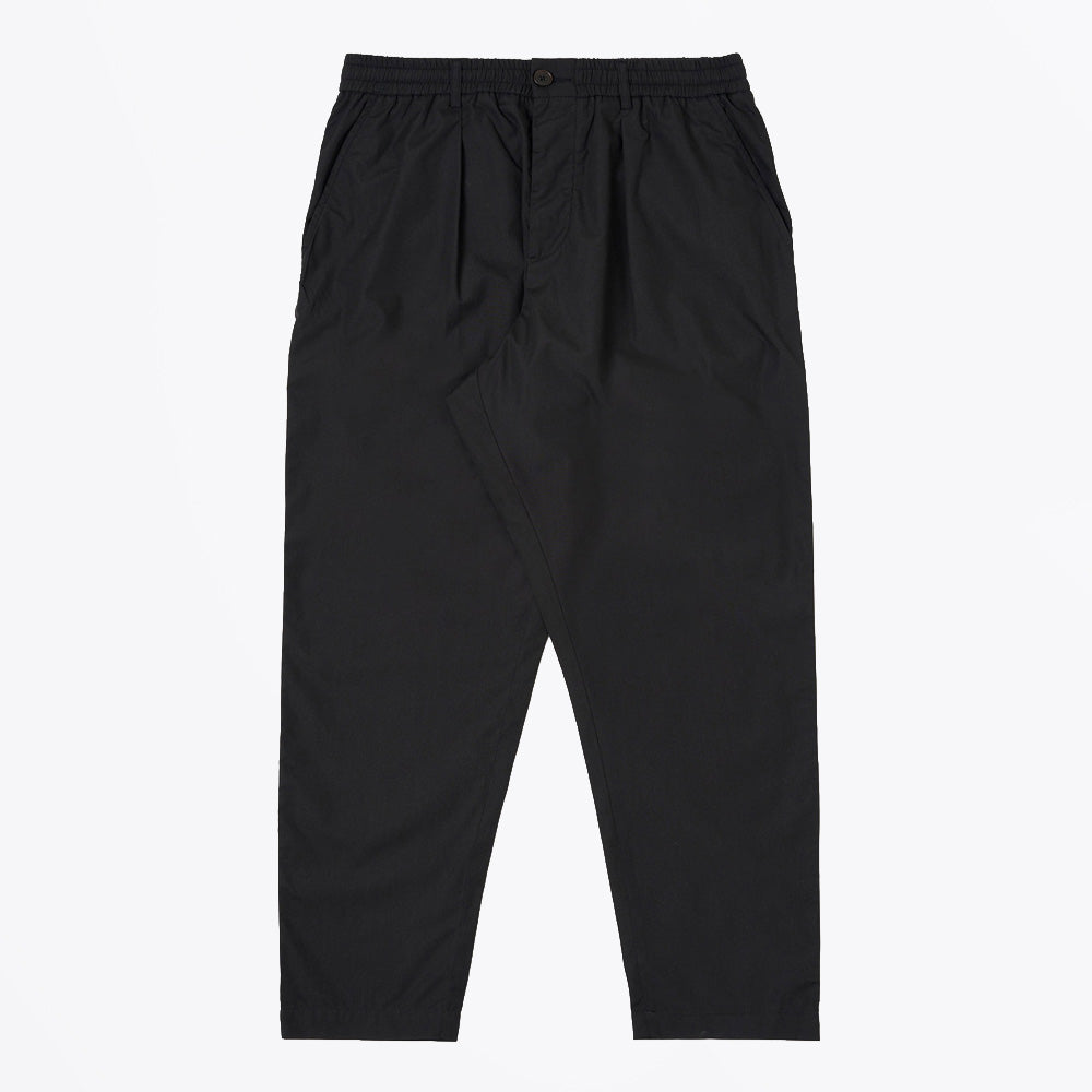 Universal Recycled Polytech Pleated Track Pant - Black