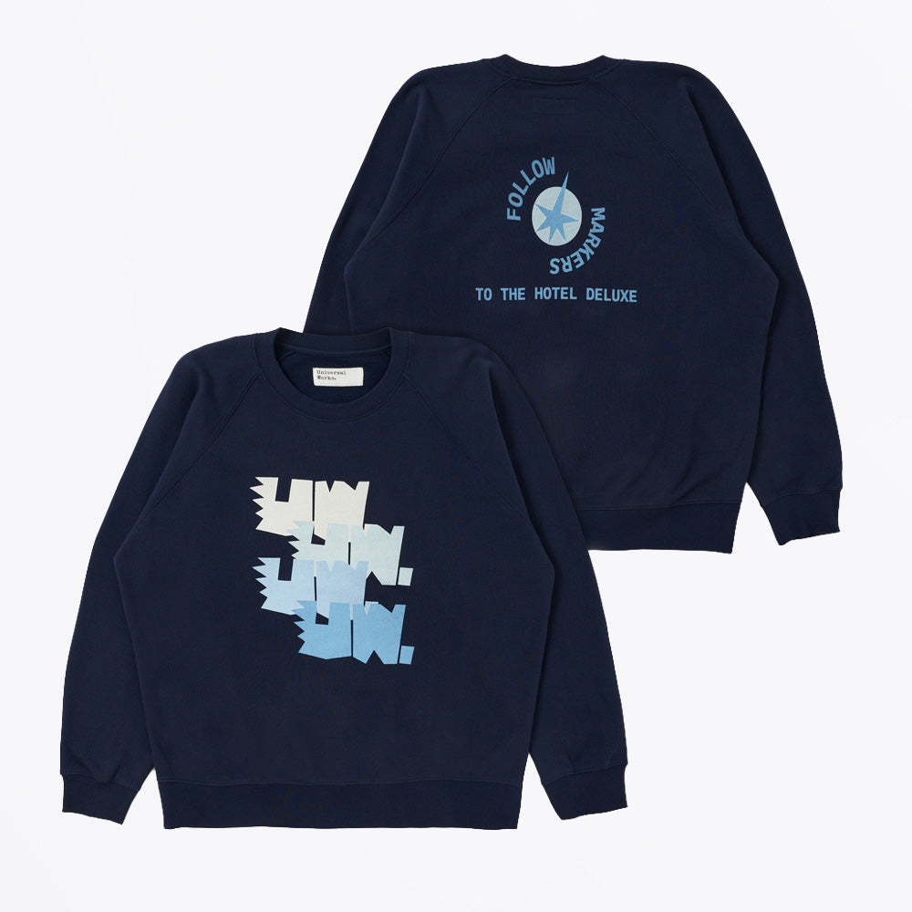 Universal Brush Back Sweat FM Raglan Sweatshirt - Navy