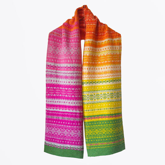 Alloa Fairisle Scarf - Tulip