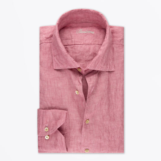 Regular Linen Shirt - Dark Pink