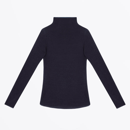 Second Skin Wool Blouse - Navy