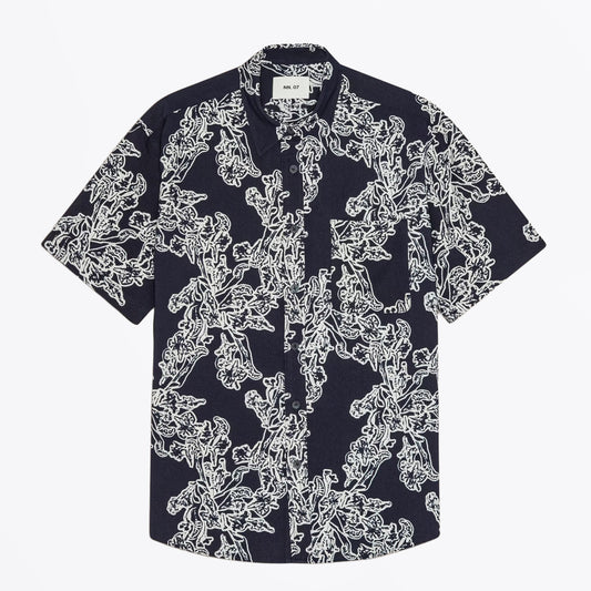 Deon All-Over Print Shirt - Navy Blue