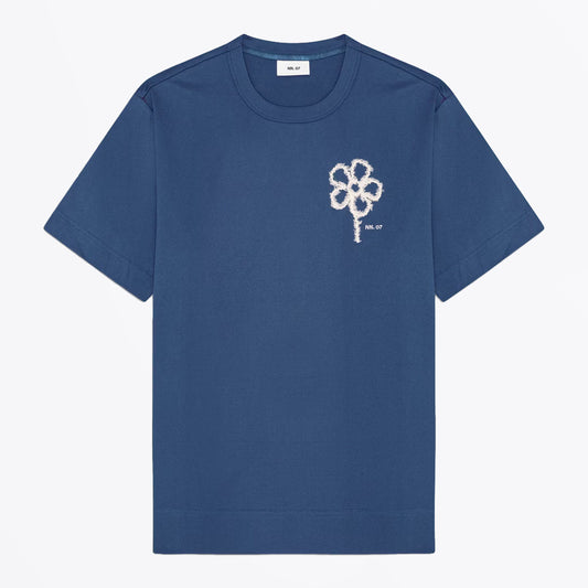 Pedro Embroidered T-Shirt - Denim Blue