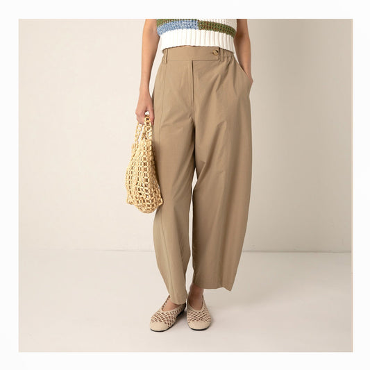 Thea Barrel Leg Trouser - Sand