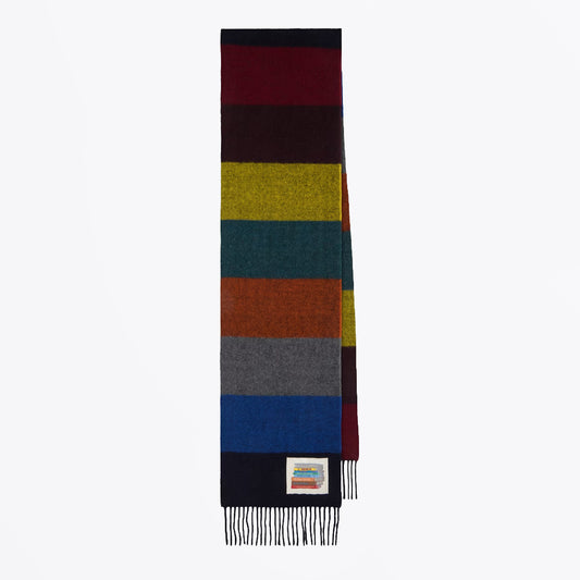 Block Stripe Wool Scarf - Multicolour