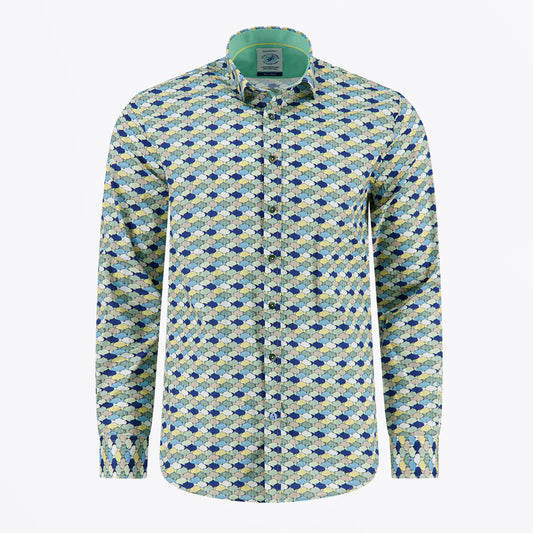 Graphic Fish Shirt - Multicolour Green