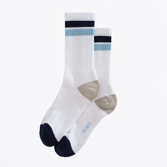 Thorpe Sports Sock Block Stripe - White / Navy