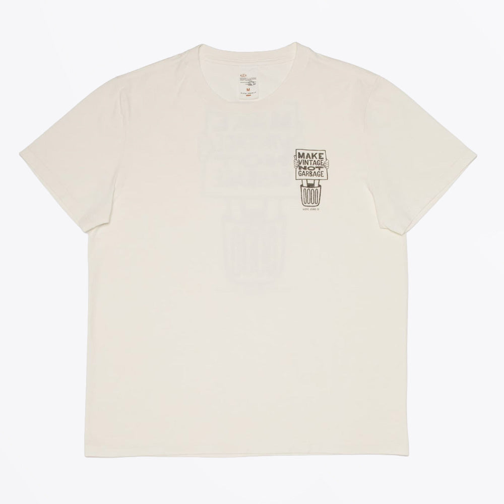 Nudie Roy Muted Tracks T-Shirt - Chalk White
