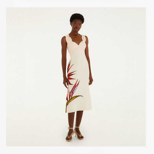 Strelitzia Linen Midi Dress - Sand