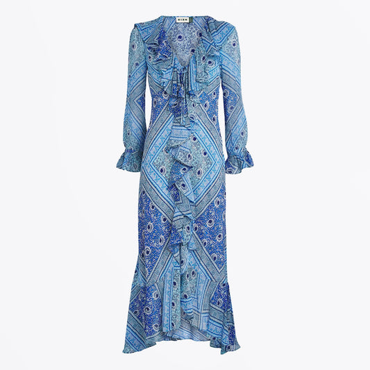 Gracye Dress - Boho Scarf Blue