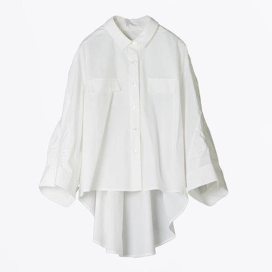 Pintuck Sleeve Shirt - White
