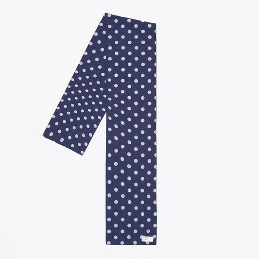 Evening Scarf Bold Dot Print Rayon - Navy