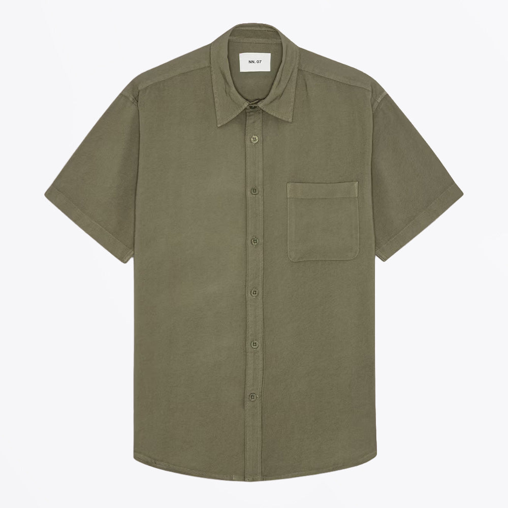 NN07 Deon - Drapey Viscose Blend Shirt - Capers