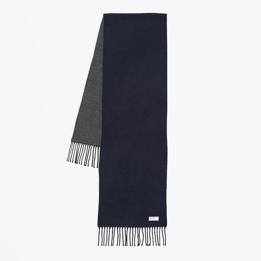 Double Sided Scarf - Navy/Mid Grey