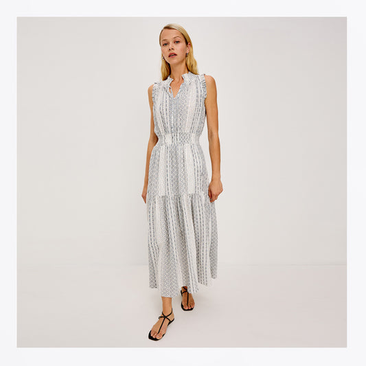 Alessi Dress - Striped Eyelet