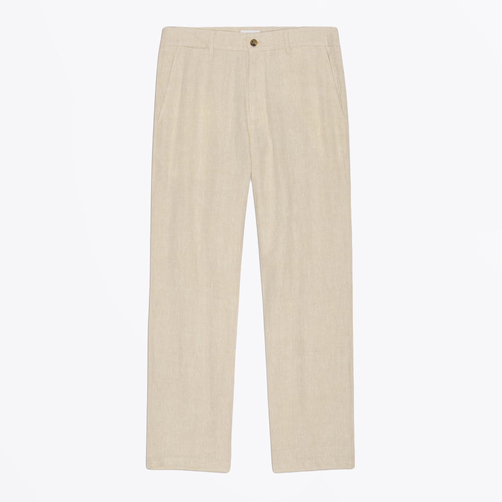 NN07 Aden Trouser Straight Leg Linen Regular Fit - Oat