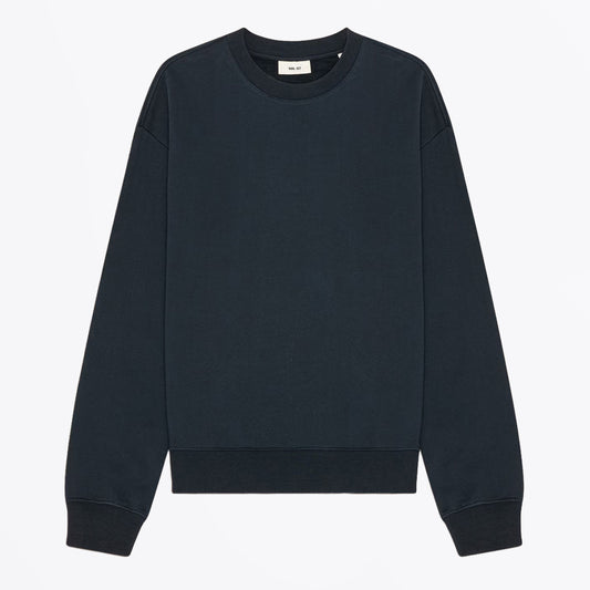 David Heavy Organic Cotton Crew Neck Sweatshirt - Navy Blue