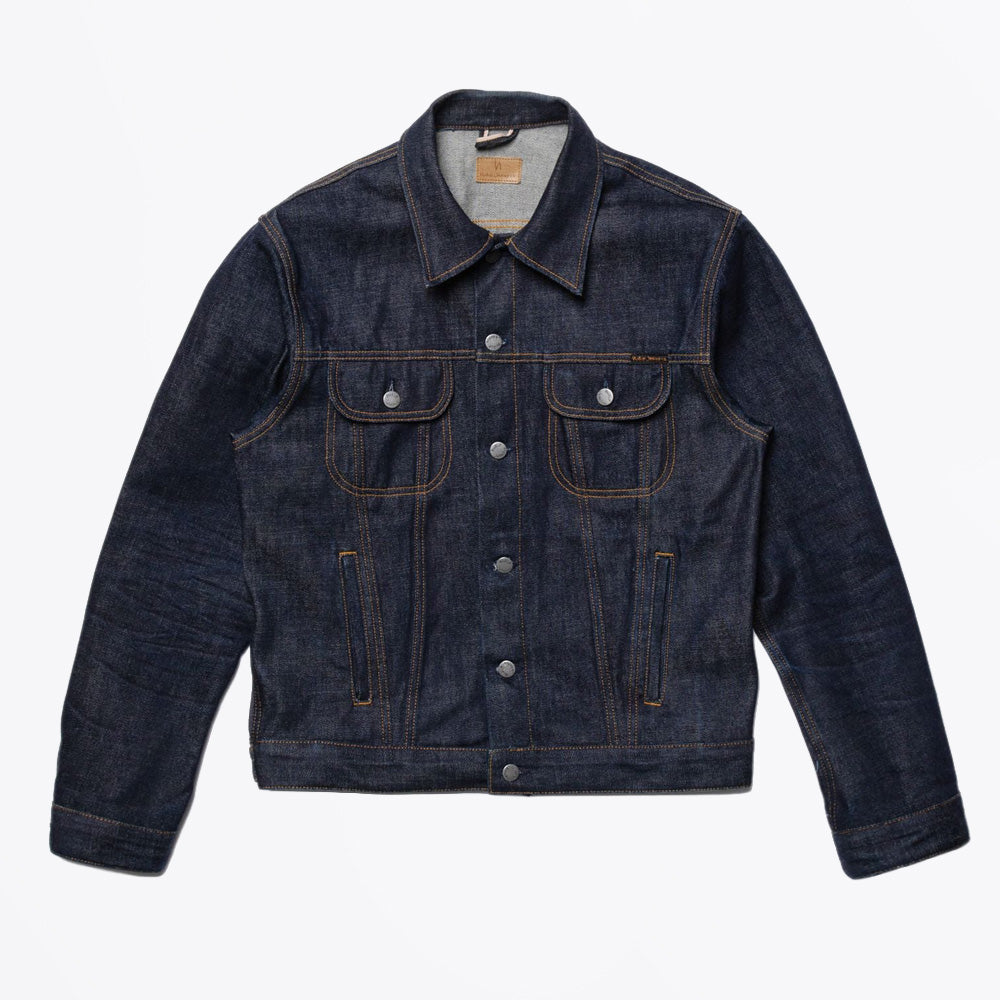Nudie Danny Ace Selvage Denim Jacket - Dry Blue