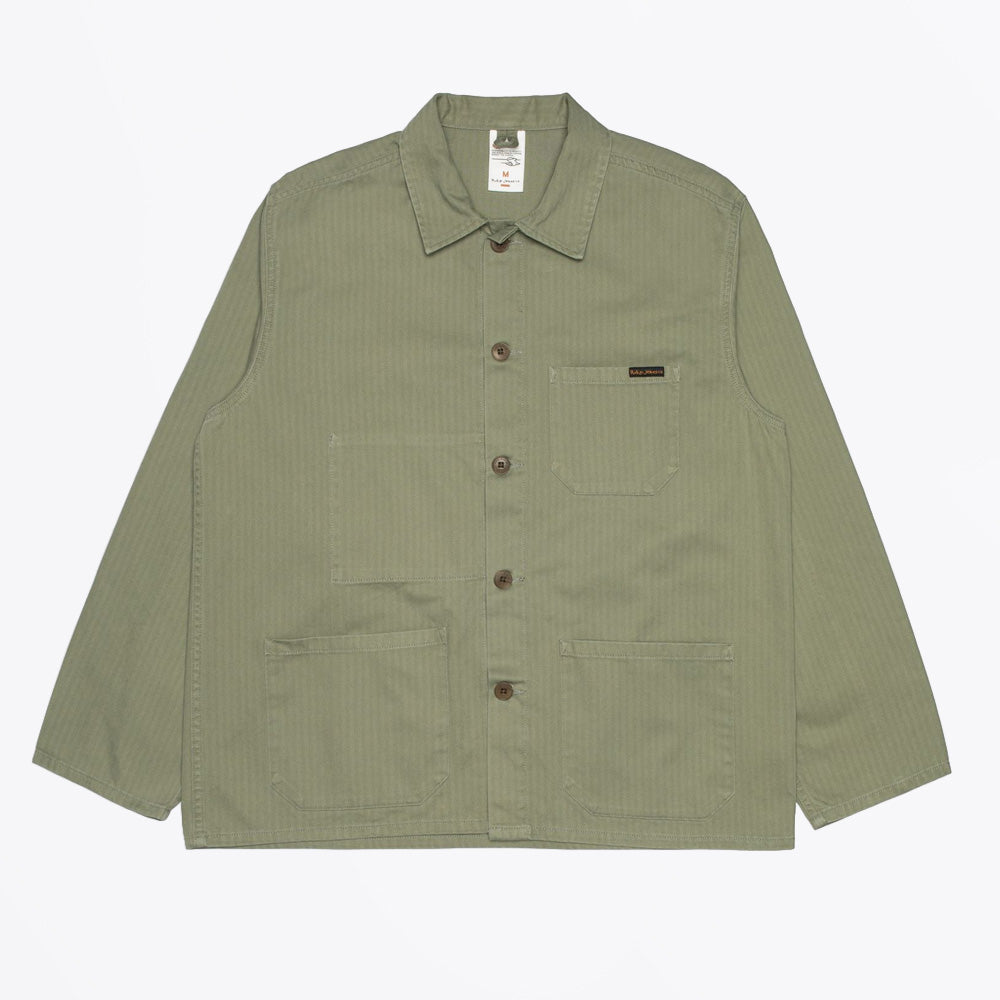 Nudie Buddy Chore Jacket Herringbone - Pale Green