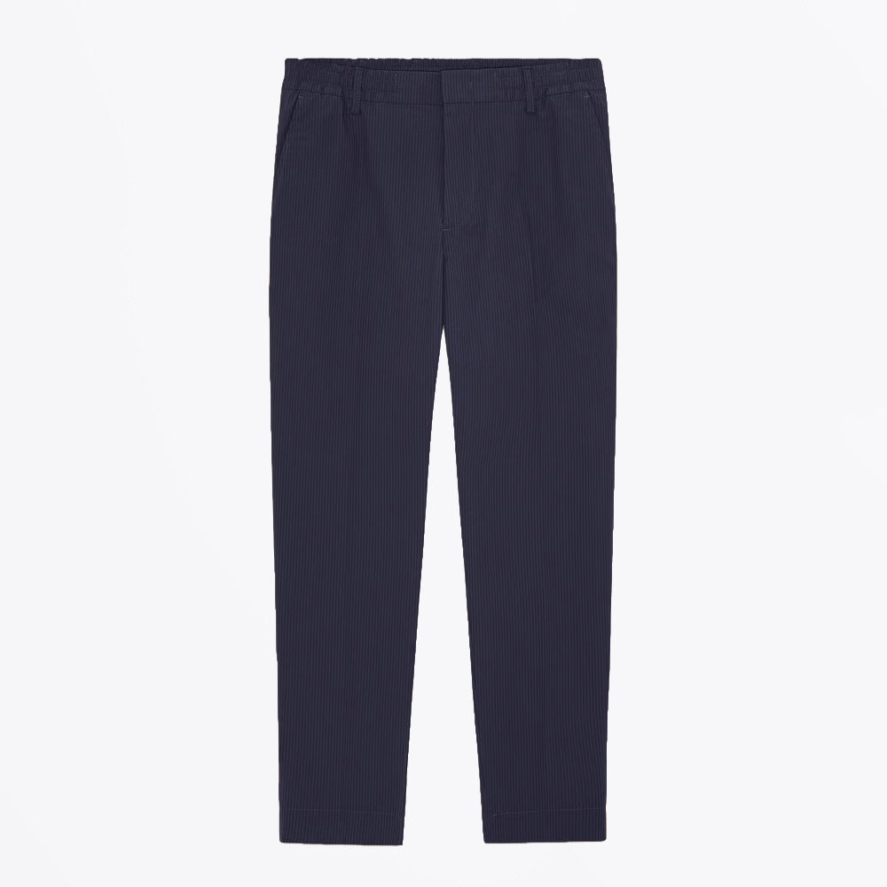 NN07 Billie Drawstring Seersucker Regular Fit Trouser - Navy Blue