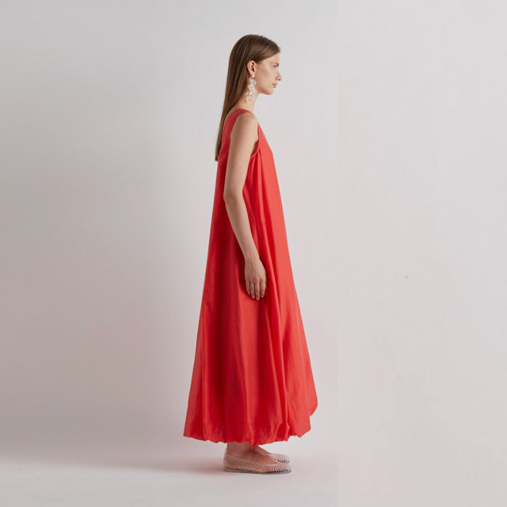 Scoop Neck Maxi Dress - Coral