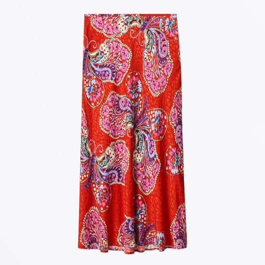 Kelly Midi Skirt - Butterfly Bloom Jacquard Red