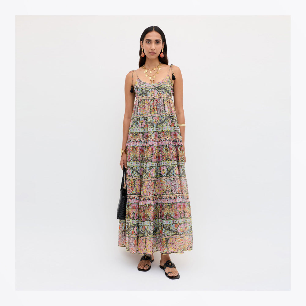 Rixo Kamilah Dress - Cara Stripe Black