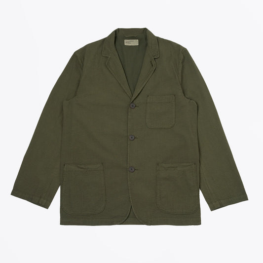 Merida Seersucker 3 Button Jacket - Olive