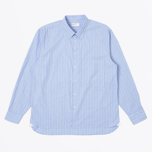Square Pocket Shirt MC Stripe - Blue