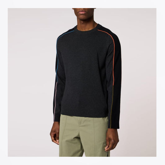Crew Neck Sweater - Black Melange
