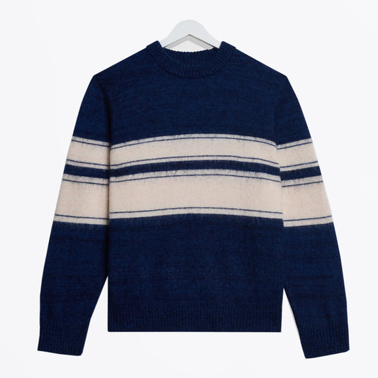 Wilde Crew Brush Retro Stripe - Blue/Ecru