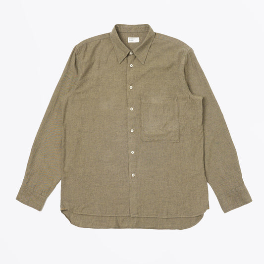 Square Pocket Shirt Brushed Twill Marl - Mustard