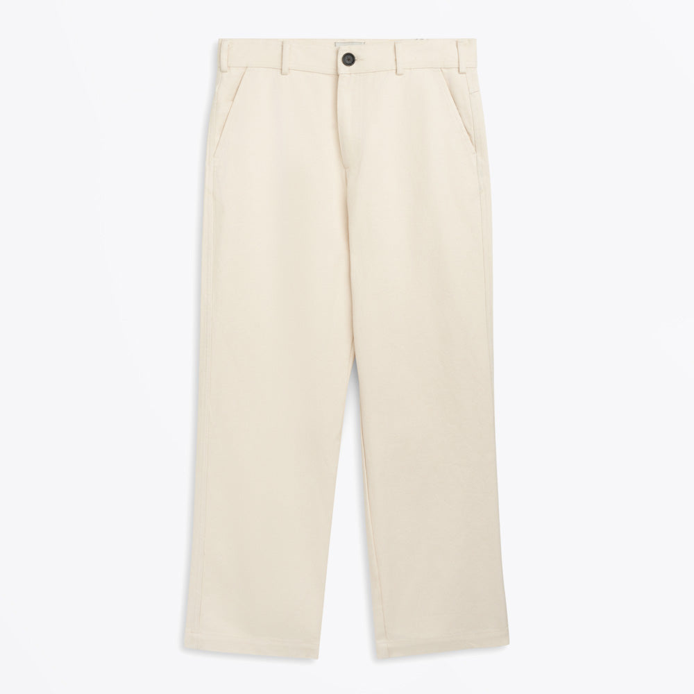 Oliver Straight Leg Utility Trousers Marin Twill - Ecru