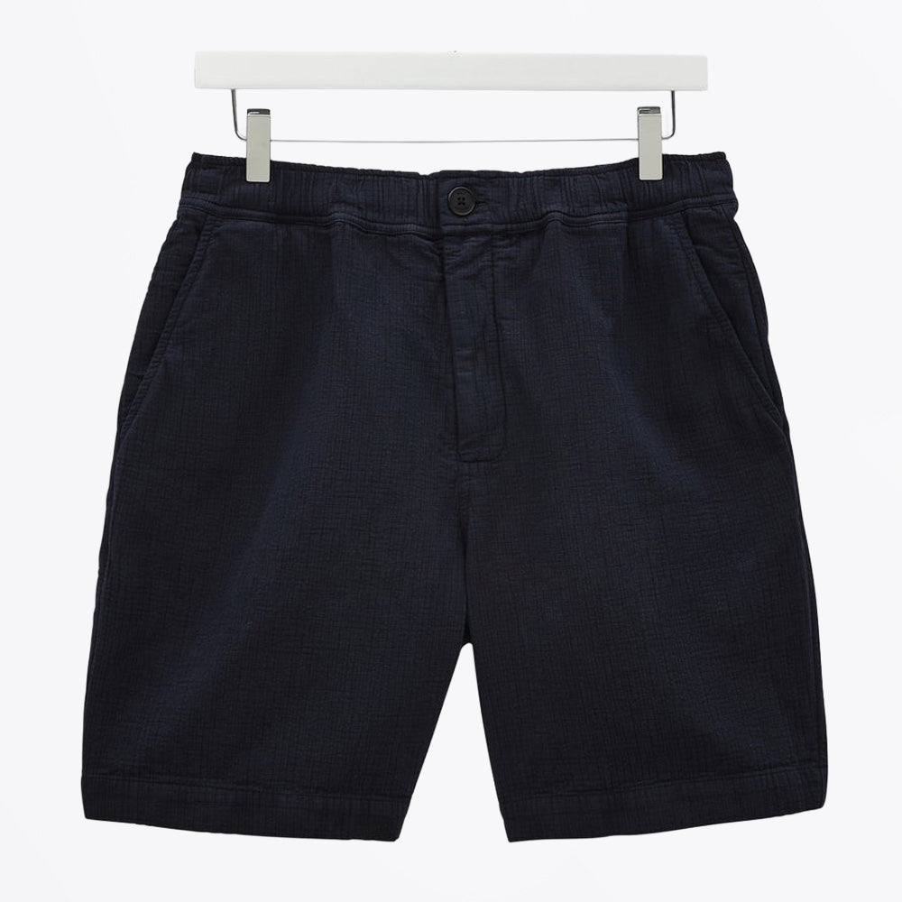 Wax Kurt Cotton Linen Crinkle Shorts - Navy