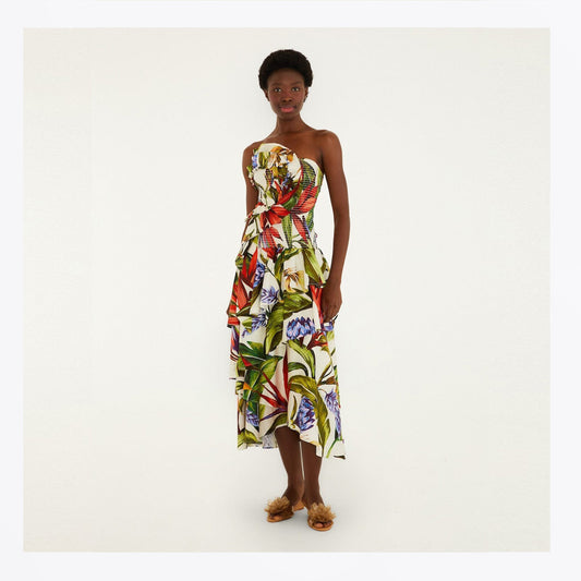 Strapless Maxi Dress - Sand Florart