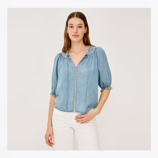 Belina Top - Washed Blue