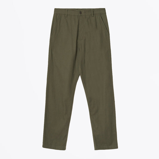 Brushed Moleskin Military Chino - Olive