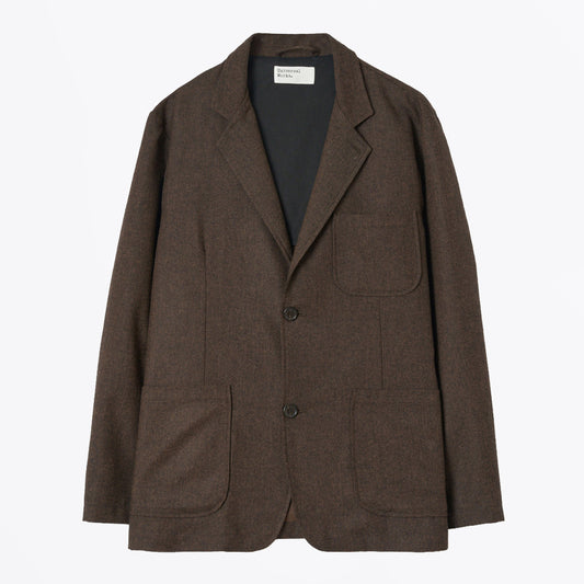 Recycled IT Tweed Two Button Jacket - Brown