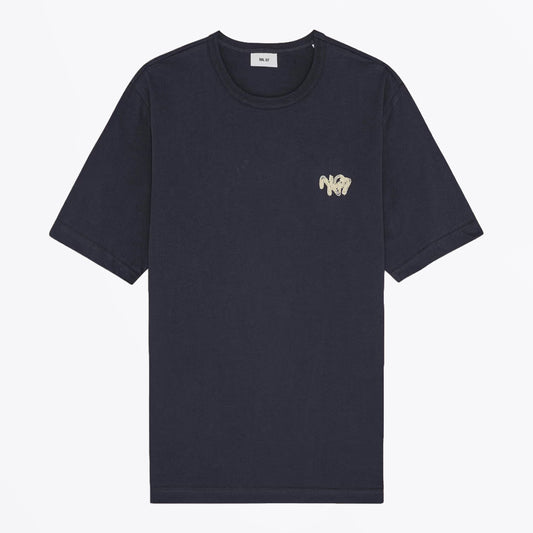 Adam Embroidery Pima Cotton T-Shirt - Deep Navy