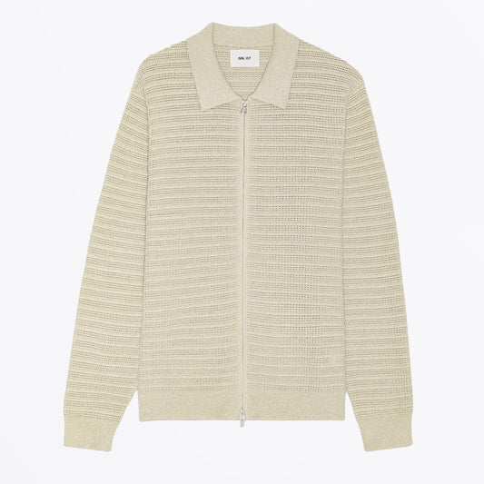 Gustav Organic Cotton Sweater - Ivory Mouliné