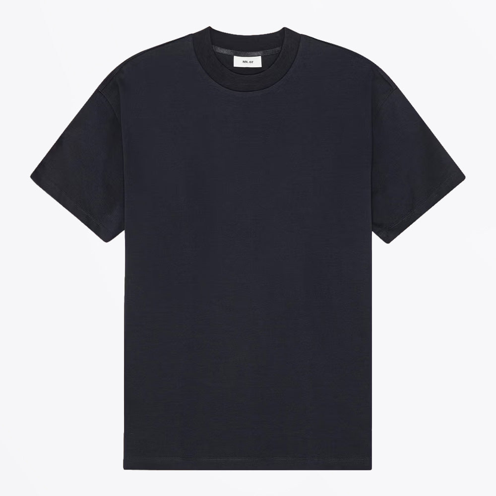 NN07 Lionel Mercerised Cotton Tee - Navy Blue