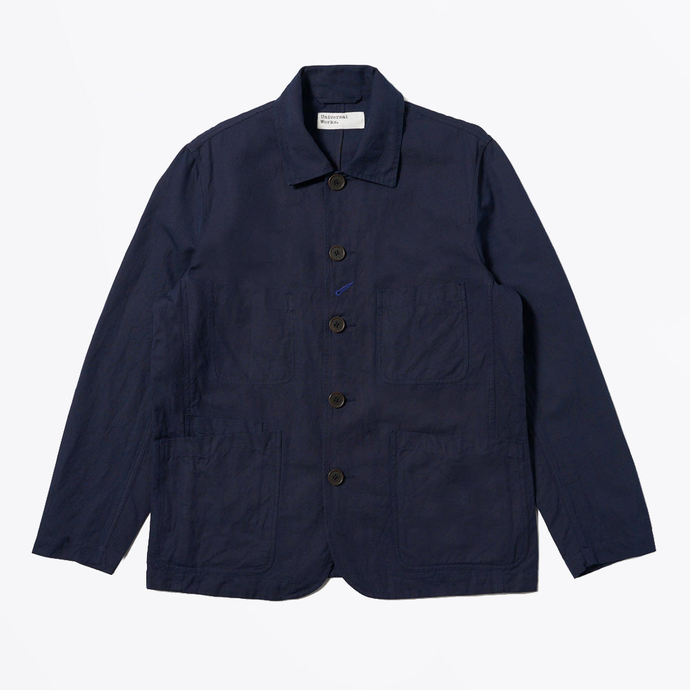 Universal Linen Slub Weave Bakers Jacket - Navy