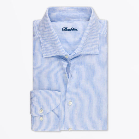 Regular Linen Shirt - Light Blue Stripe