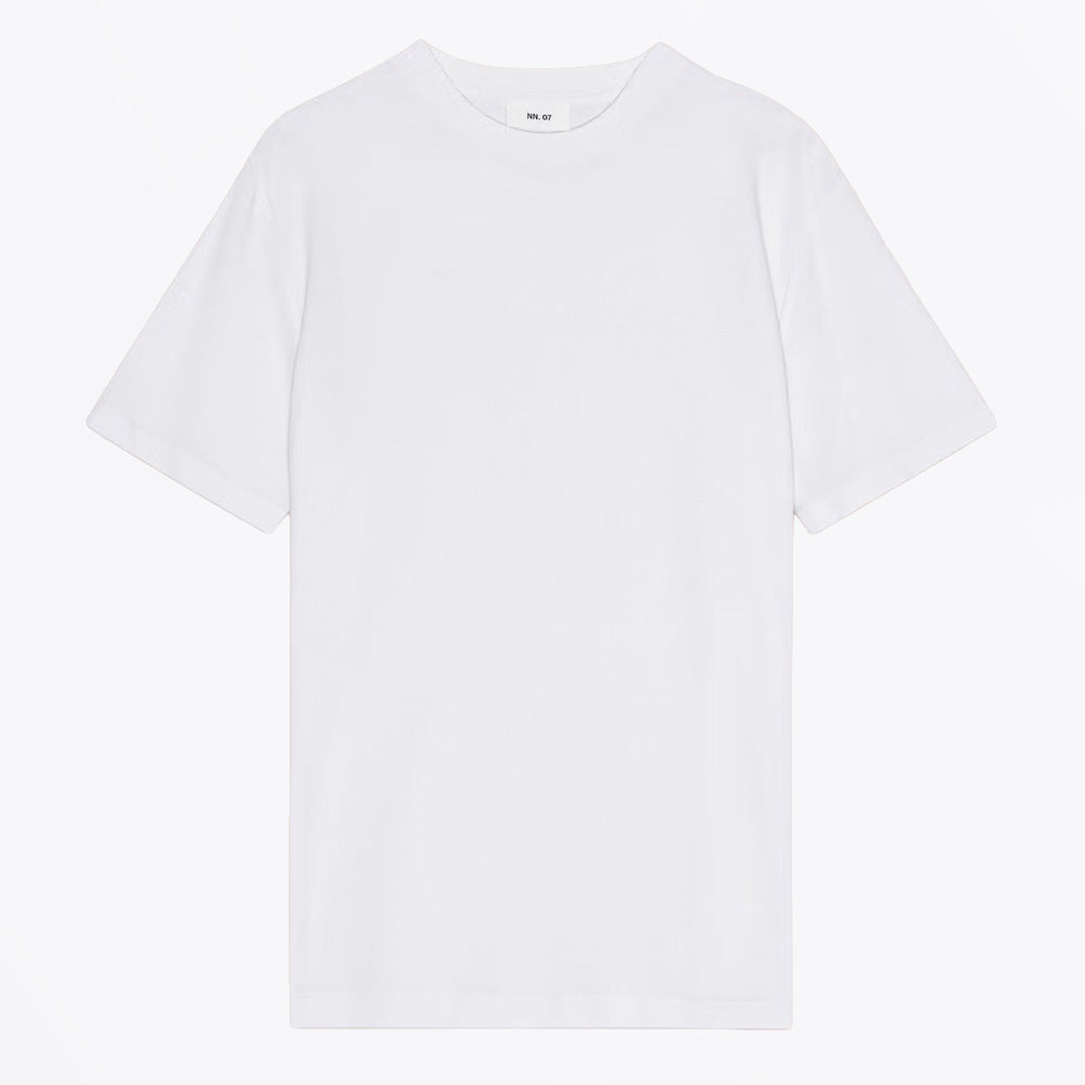 NN07 Clive Waffle Knit Tee - White